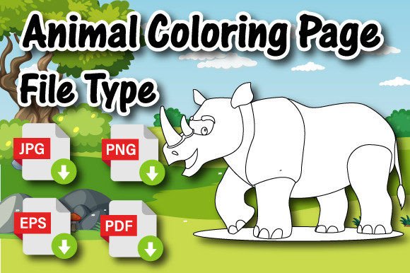 Craft a Rhinoceros Animal Coloring Page