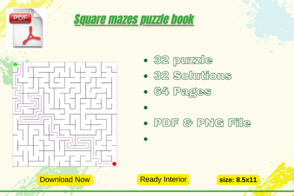 Square Maze Activity Kids KDP Template: A Fun and Engaging Educational Tool