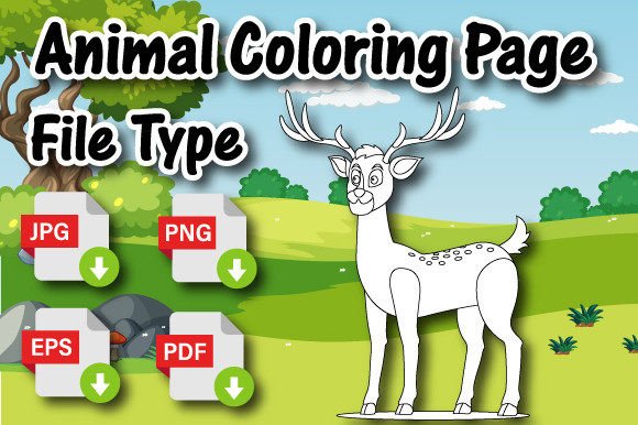 Understanding Animal Coloring Page Deer for Digital Printable Publishing